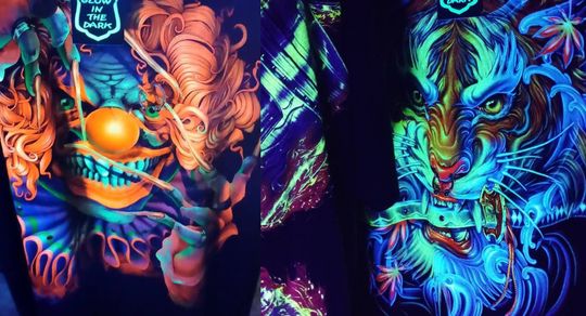 Indian Skull 4D T-shirt  , GLOW IN DARK