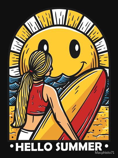 Surfer summer day beach surfer Racerback Tank Top