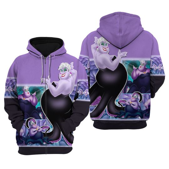 Purple Disney Villains Ursula 3D Hoodie