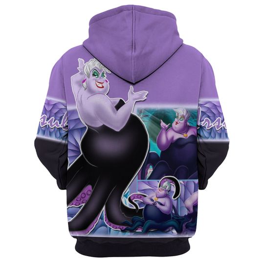 Purple Disney Villains Ursula 3D Hoodie
