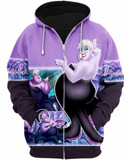 Purple Disney Villains Ursula 3D Hoodie