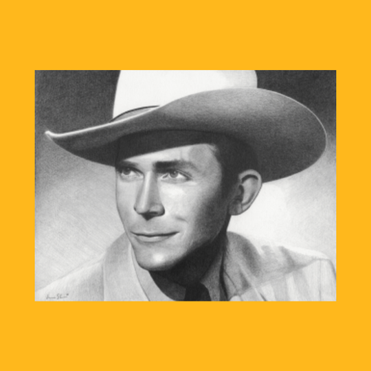 Hank Williams drawing by Iain Stone - Hank - T-Shirt