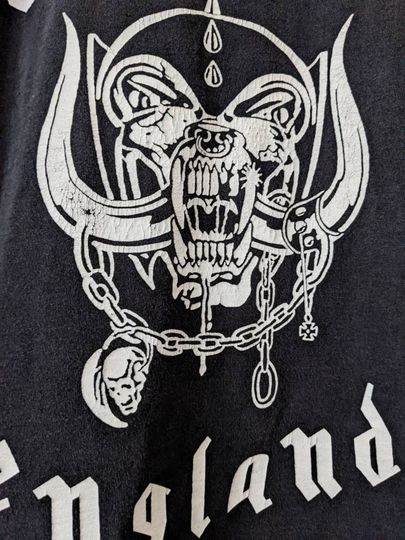 Vintage Motorhead England Merch T-Shirt Double Side