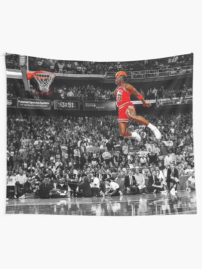 Infamous Jumpman Free Throw Line Dunk Michael Jordan Tapestry