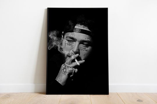 Post Malone Poster, Black And White, Post Malone Wall Art