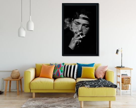 Post Malone Poster, Black And White, Post Malone Wall Art