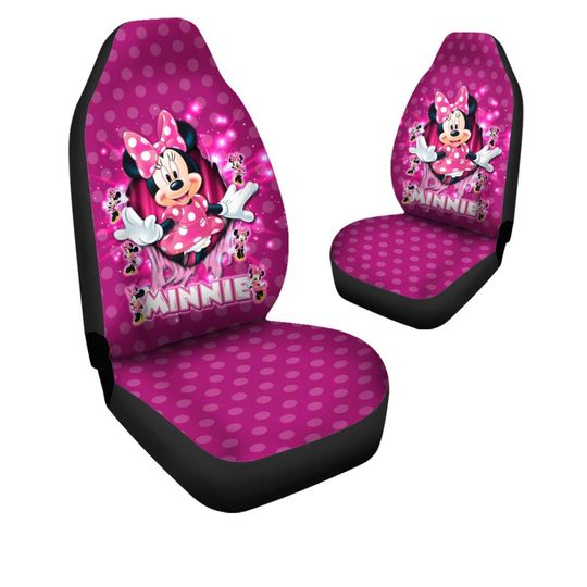 Minnie Mouse Bling Glitter Disney Graphic Cartoon Car Seats Cover