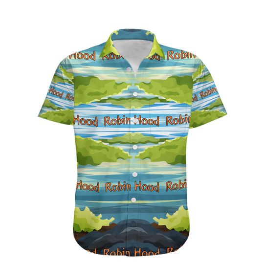 Robin Hood Green Blue Pattern Disney Hawaiian Shirt