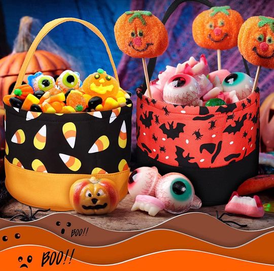 Personalized Embroidered Halloween Candy Bucket Bag