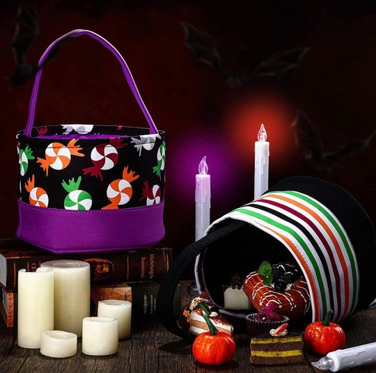 Personalized Embroidered Halloween Candy Bucket Bag