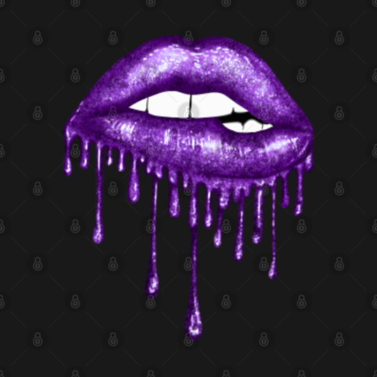 Drip Deep Purple Lips - Lips - T-Shirt