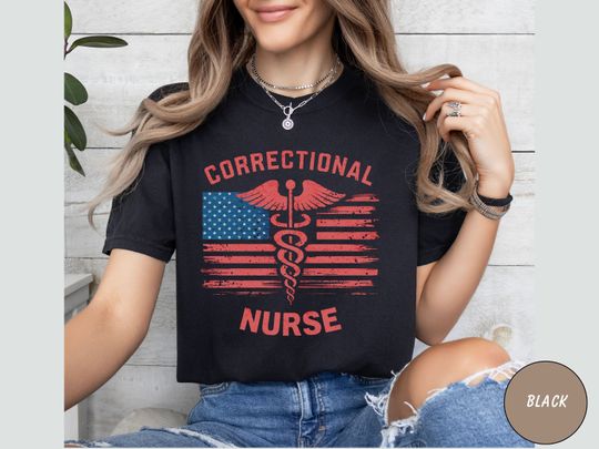Discover Correctional Nurse Shirt, Corrections nurse Tshirt, gift for correctional nurse, correctional nurse US Flag Correctional shirt