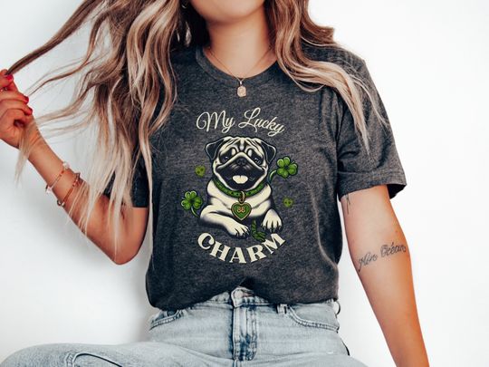 Discover Pug St Patrick's Day shirt, Express Delivery, Funny St Paddy's Day Pug gift, My Pug is My Lucky Charm, St Patty Pug Gift Mastiff mom T shirt