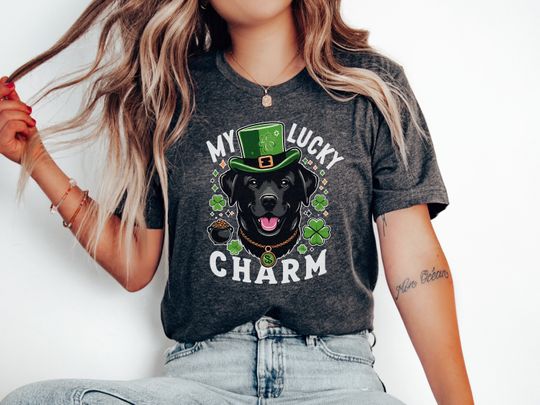Discover Express Black Labrador St Patrick's Day Shirt, St Paddy's Day Labrador gift, My Lab is My Lucky Charm, St Patty Blac Lab Tee