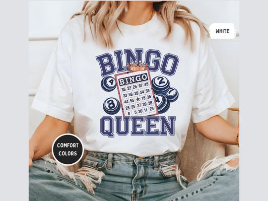 Discover Bingo Queen Shirt, Retro Bingo T Shirt, Bingo Lover, Funny Bingo Player T Shirt, Bingo Vintage Shirt Gift for Bingo Game Lovers, Bingo Squad