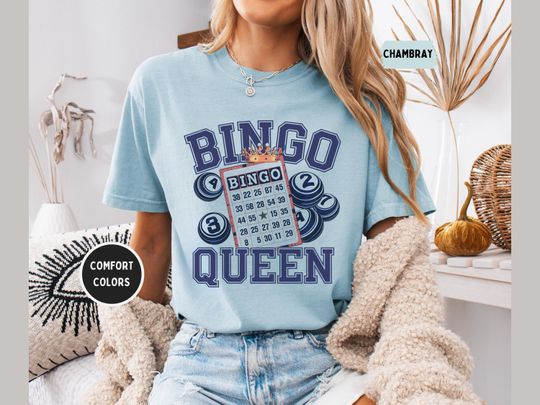 Discover Bingo Queen Shirt, Retro Bingo T Shirt, Bingo Lover, Funny Bingo Player T Shirt, Bingo Vintage Shirt Gift for Bingo Game Lovers, Bingo Squad