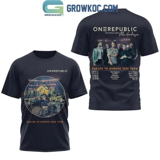 Discover One Republic Escape To Europe 2025 Tour 3D T-Shirt For Men Women S-5XL