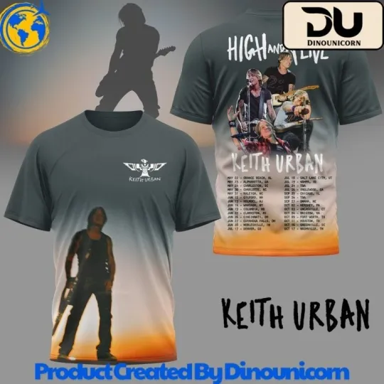 Discover Keith Urban High And Alive 3D T-Shirt For Men Women