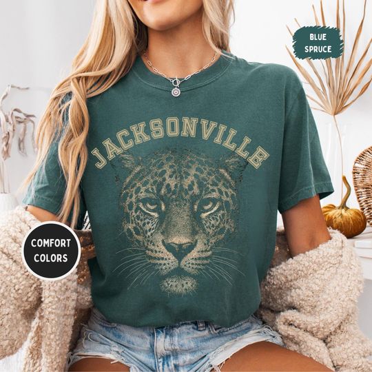 Retro Jacksonville Football Comfort Colors Unisex shirt, Vintage Style Tee, Sports Fan Apparel, Distressed Graphic gift, Casual Football Tee