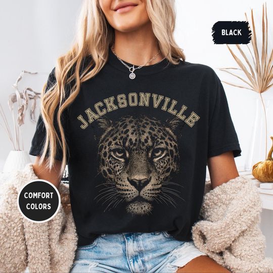 Discover Retro Jacksonville Football Comfort Colors Unisex shirt, Vintage Style Tee, Sports Fan Apparel, Distressed Graphic gift, Casual Football Tee