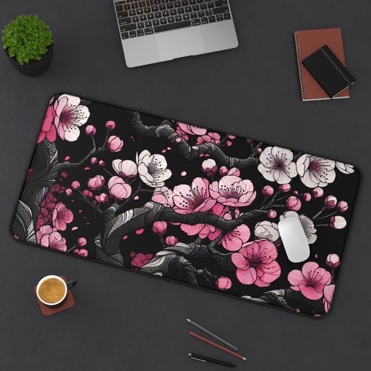 Cherry Blossom Mouse Pad - Floral Desk Mat for Home Office and Desk Decor