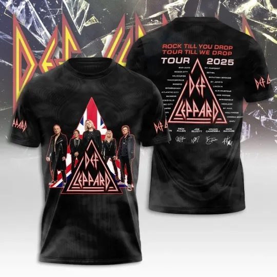Discover Def Leppard Tour 2025 Edition Unisex T Shirt All Size S-5XL