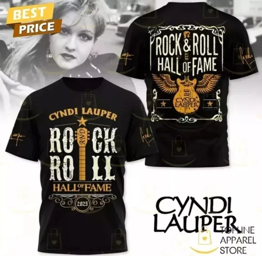 Discover Cyndi Lauper Rock & Roll Hall Of Fame 2025 3D T-Shirt