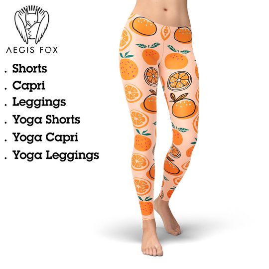 Discover Orange Fruit Leggings, Gift for Women