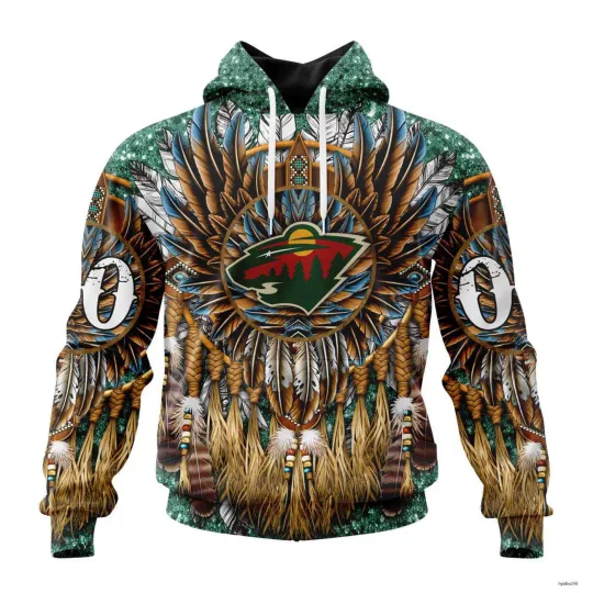 Discover Personalized Minnesota Hockey Team Hoodie Special Native American Costume All Size Gift