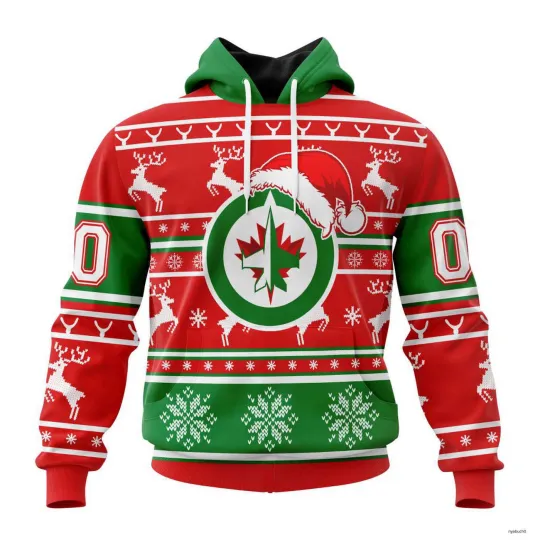 Discover Personalized Winnipeg Hockey Team Hoodie Unisex Christmas Is Coming Santa Hat Xmas Gift