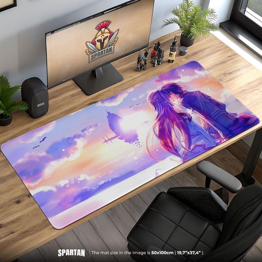 Sword Art Online Desk Mat - Kirito & Asuna Sunset Anime Mouse Pad