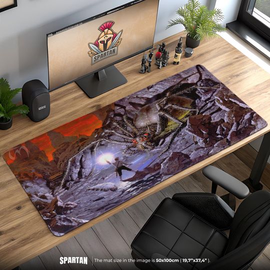 Discover Shelob Battle Mouse Pad - Lord of the Rings Desk Mat, LOTR Gaming Pad with Frodo vs Spider Scene for Tolkien Fans