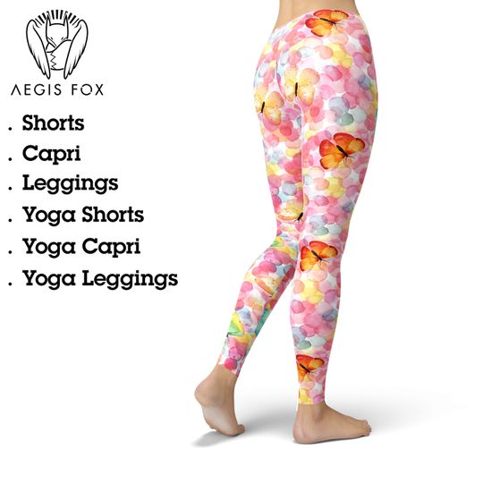 Discover Colorful Butterfly Print Leggings: Workout Yoga Pants