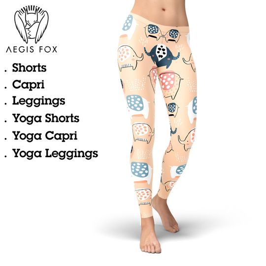 Discover Elephant Print Leggings: High Waist Yoga Pants, Workout Apparel