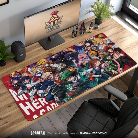 Hero Anime Desk Mat- Class 1-A Full Roster Desk Mat with Deku, Bakugo & Todoroki