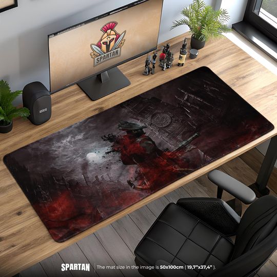Bloodborne Hunter Clocktower Mouse Pad Gothic Yharnam Desk Mat
