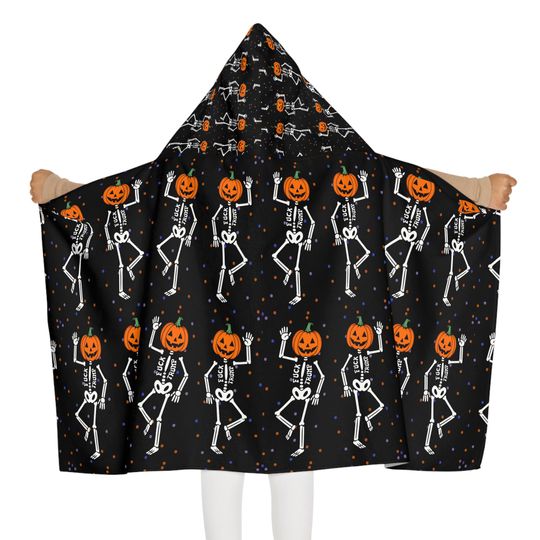 Kids Skeleton Hooded Towel: Halloween Costume Beach Wrap