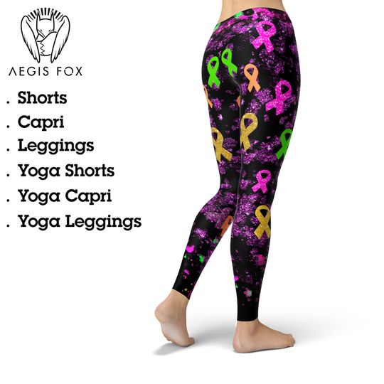 Discover Breast Cancer Awareness Ribbon Leggings: Printed Yoga Pants