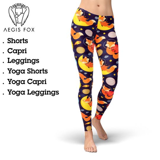 Discover Astronaut Fox Leggings: Women's Yoga Workout Pants