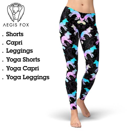 Discover Holographic Fox Yoga Leggings: Printed Animal Tights