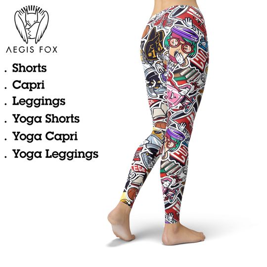 Discover Pop Art Comic Book Leggings: Printed Workout Tights