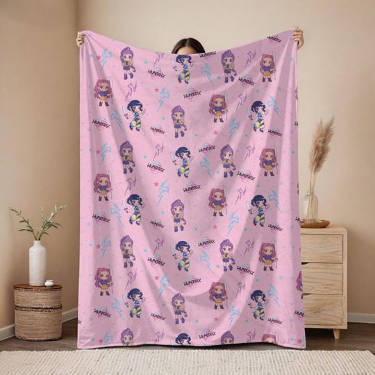 Discover Kpop Demon Hunters Huntrix Patterned Throw Blanket Cozy Soft Fleece Anime Gamer Decor KPOP Saja Boys Inspired Fandom Gift
