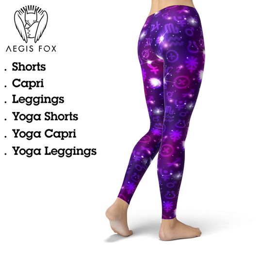 Discover Zodiac Yoga Leggings: Celestial Stars, Astronomy Print