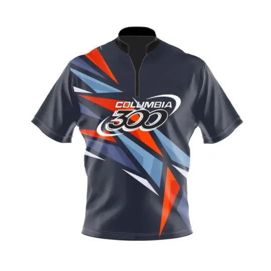 Discover Columbia 300 Sport Triangle Quick Ship CoolWick Sash Zip Bowling Jersey