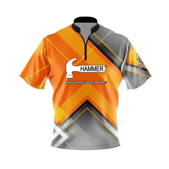 Discover Hammer Orange Veneer Fast Track CoolWick Bowling Jersey