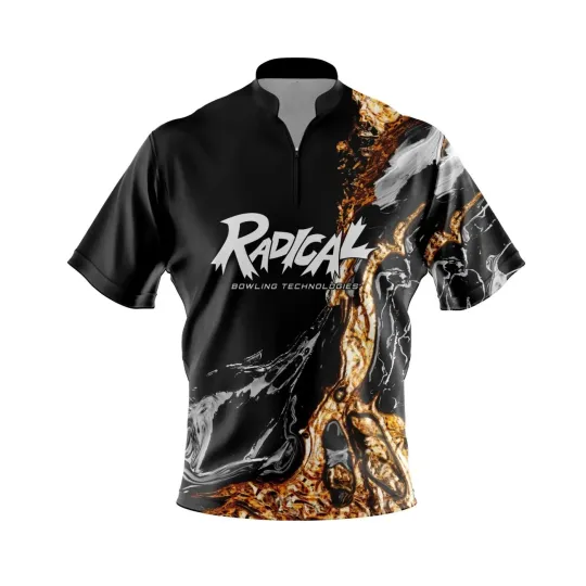 Discover Radical Onyx Gold Quick Ship CoolWick Sash Zip Bowling Jersey