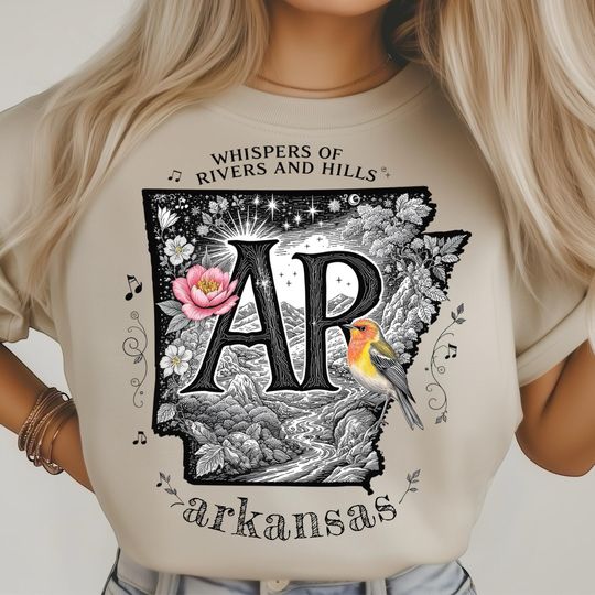 Discover Arkansas Nature T-Shirt, a rustic artwork featuring mountains