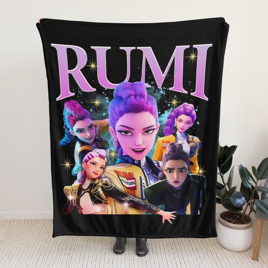 Rumi Blanket, Kpop Demon Hunter Blanket, Anime Girls Throw Blanket,Funny Gift for Fans,Teen Girl Room Decor, Kpop Fun Gift,Gift fot Daughter