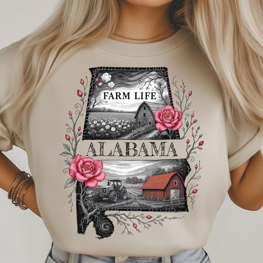Discover Albm Farm Life T-Shirt, Rustic Red Barn T-Shirt