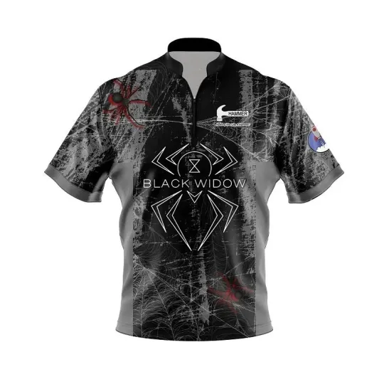 Discover Hammer Black Widow Black Grey Grunge Xpress Ship Rocket Bowling Jersey